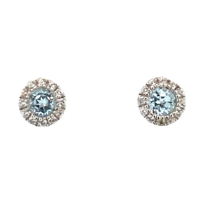 Delicate Crystal Jewelry For Sophisticated Charm March Birthstone Earrings: Sterling Silver Sky Topaz Halo Earrings Delicate Crystal Jewelry For Sophisticated Charm March Birthstone Earrings: Sterling Silver Sky Topaz Halo Earrings