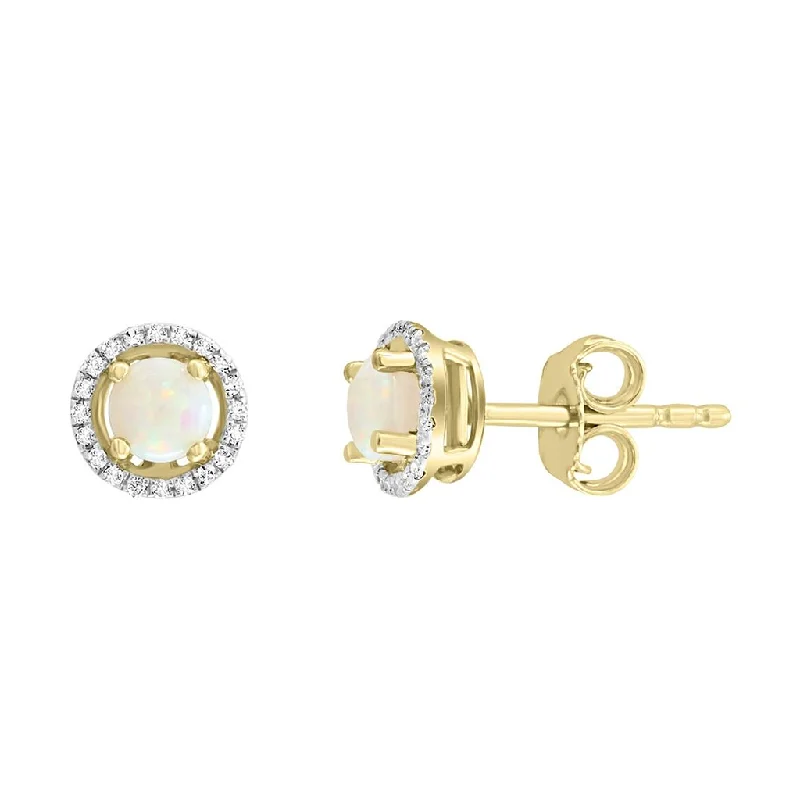 Dazzling Deals On Necklaces, Bracelets, And More October Birthstone Earrings: 14K Yellow Gold Diamond Halo Opal Earrings Dazzling Deals On Necklaces, Bracelets, And More October Birthstone Earrings: 14K Yellow Gold Diamond Halo Opal Earrings
