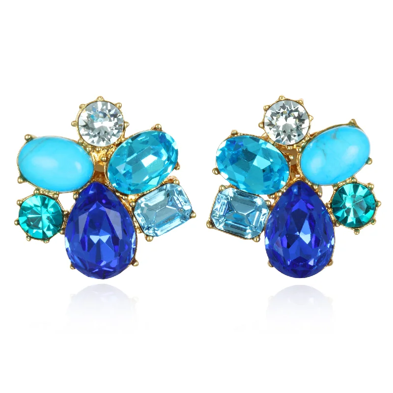 Stunning Jewelry Pieces At The Lowest Prices Ever Shades of Blue Jeweled Cluster Earrings Stunning Jewelry Pieces At The Lowest Prices Ever Shades of Blue Jeweled Cluster Earrings