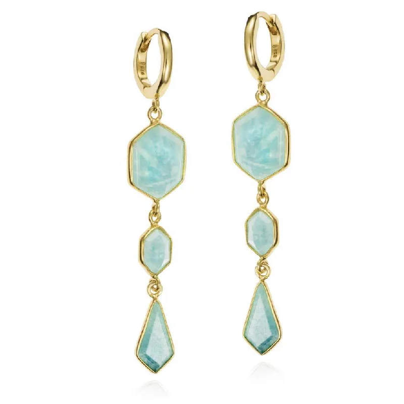 Sparkle On A Budget – Fine Jewelry For Less 18K Yellow Gold Vermeil Amazonite Dangle Earrings Sparkle On A Budget – Fine Jewelry For Less 18K Yellow Gold Vermeil Amazonite Dangle Earrings