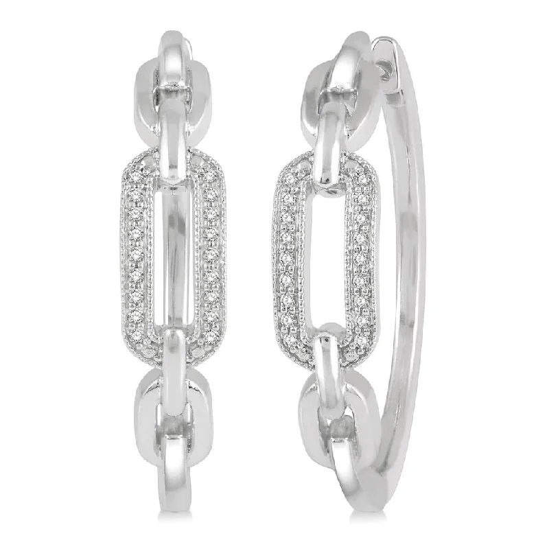 Personalized Jewelry At Special Discount Rates Sterling Silver Paperclip Diamond Hoop Earrings