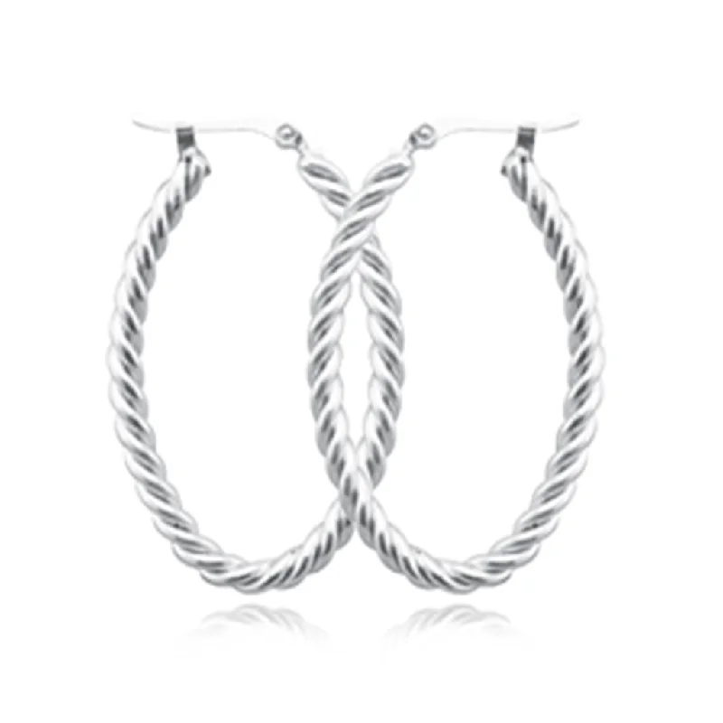Elegant Jewelry, Exclusive Prices – Shop Now Sterling Silver Twisted Oval Hoop Earrings Elegant Jewelry, Exclusive Prices – Shop Now Sterling Silver Twisted Oval Hoop Earrings