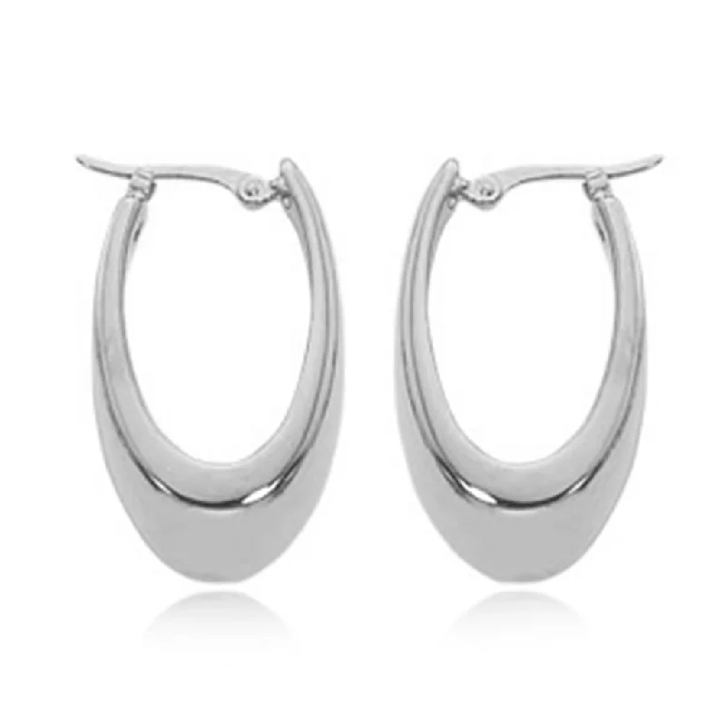 Stunning Jewelry At A Fraction Of The Price Sterling Silver Visor Oval Hoop Earrings Stunning Jewelry At A Fraction Of The Price Sterling Silver Visor Oval Hoop Earrings