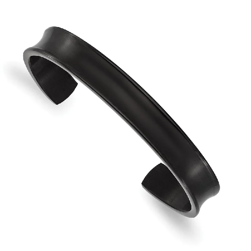 Must-Have Jewelry Pieces At Reduced Prices 10mm Black Plated Titanium Brushed & Polished Concaved Cuff Bracelet Must-Have Jewelry Pieces At Reduced Prices 10mm Black Plated Titanium Brushed & Polished Concaved Cuff Bracelet