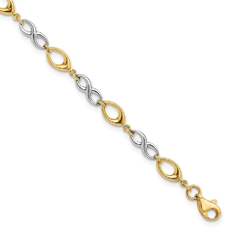 Timeless Beauty, Unbeatable Deals – Jewelry Sale On 14k Yellow and White Gold 4mm Two Tone Link Chain Bracelet, 7.5 Inch Timeless Beauty, Unbeatable Deals – Jewelry Sale On 14k Yellow and White Gold 4mm Two Tone Link Chain Bracelet, 7.5 Inch