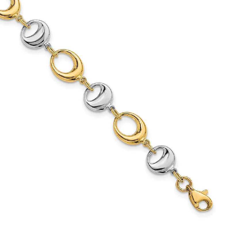 Premium Jewelry Now Available At Special Discounts 14k Yellow and White Gold 7mm Two Tone Chain Link Bracelet, 7.75 Inch Premium Jewelry Now Available At Special Discounts 14k Yellow and White Gold 7mm Two Tone Chain Link Bracelet, 7.75 Inch