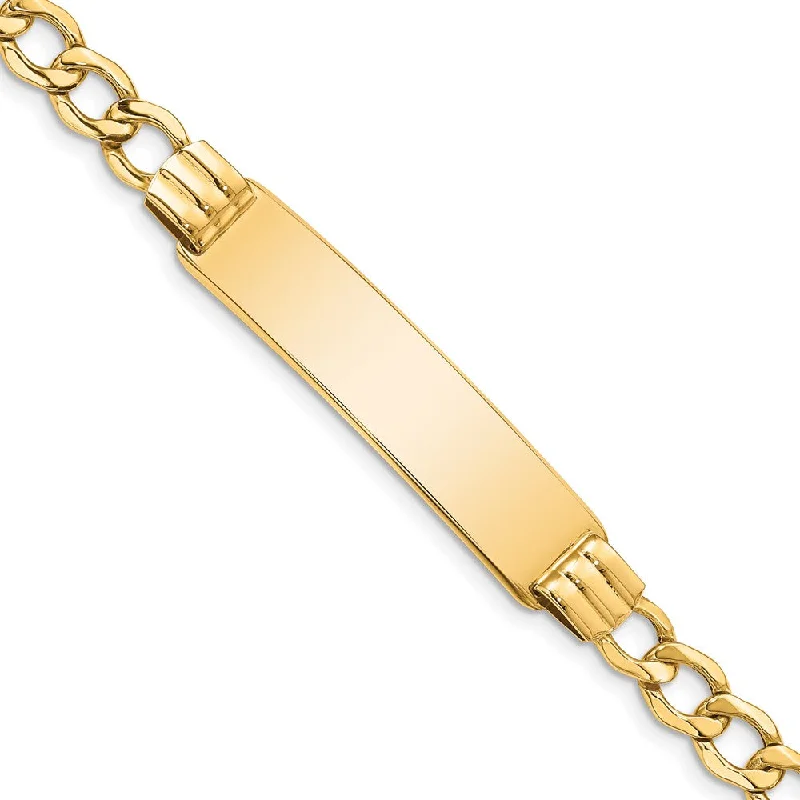 Gorgeous Jewelry, Limited-Time Savings 14k Yellow Gold 5.9mm Hollow Curb Link I.D. Bracelet - 8 Inch Gorgeous Jewelry, Limited-Time Savings 14k Yellow Gold 5.9mm Hollow Curb Link I.D. Bracelet - 8 Inch
