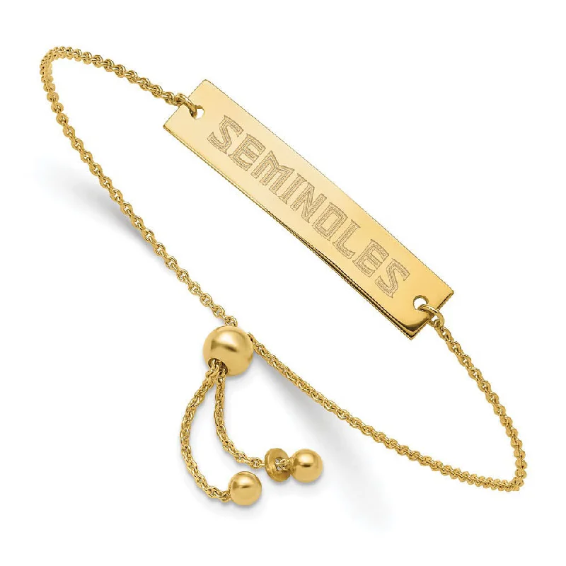 Shop Dazzling Jewelry At The Best Prices 14K Yellow Gold Plated S.S. Florida State SM Bar Adj Bracelet, 9 Inch Shop Dazzling Jewelry At The Best Prices 14K Yellow Gold Plated S.S. Florida State SM Bar Adj Bracelet, 9 Inch