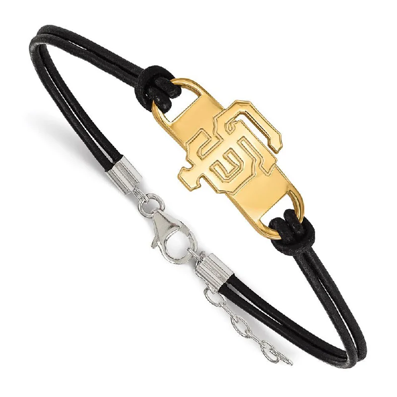 Jewelry Deals That Sparkle – Shop Today 14K Yellow Gold Plated SS MLB San Fran Giants Leather Bracelet, 7 In Jewelry Deals That Sparkle – Shop Today 14K Yellow Gold Plated SS MLB San Fran Giants Leather Bracelet, 7 In