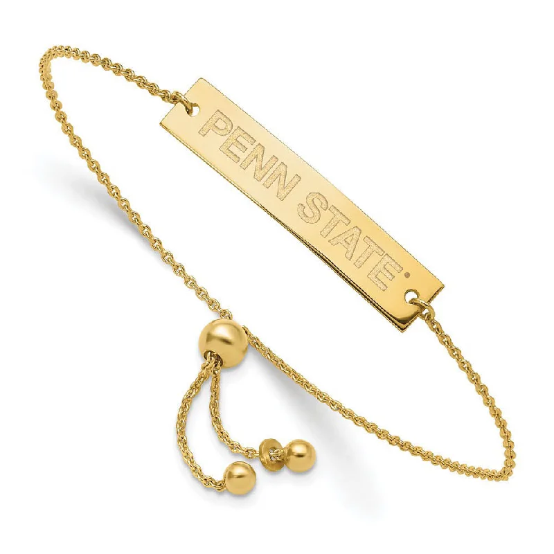 Don't Miss These Dazzling Jewelry Discounts 14K Yellow Gold Plated Sterling Silver Penn State Bar Bracelet, 9 In Don't Miss These Dazzling Jewelry Discounts 14K Yellow Gold Plated Sterling Silver Penn State Bar Bracelet, 9 In