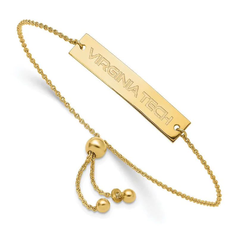 Exclusive Gemstone Jewelry At Special Prices 14K Yellow Gold Plated Sterling Silver Virginia Tech Adj Bracelet 9 In Exclusive Gemstone Jewelry At Special Prices 14K Yellow Gold Plated Sterling Silver Virginia Tech Adj Bracelet 9 In