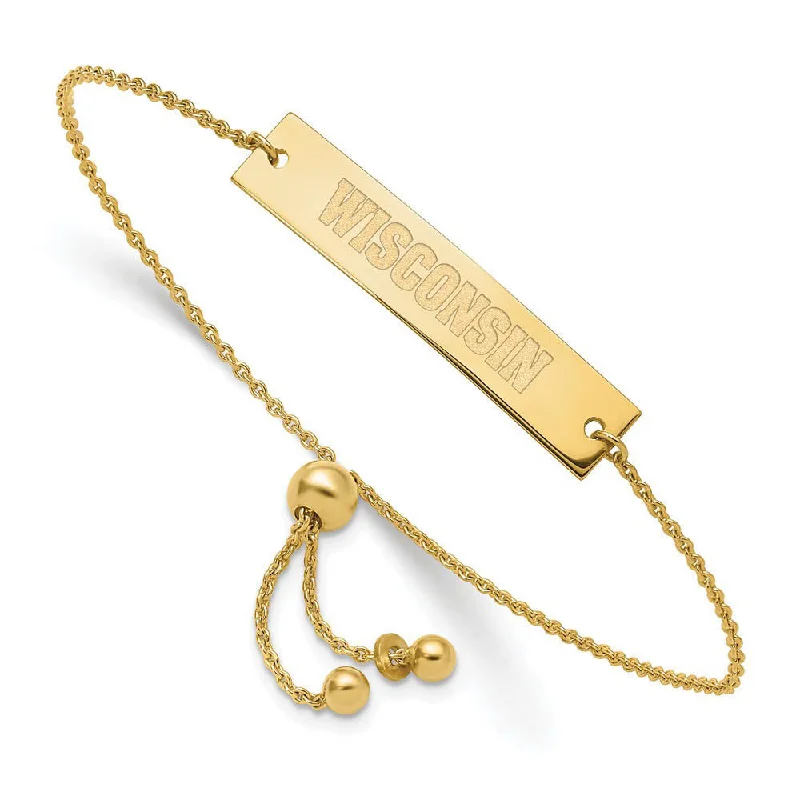 Jewelry Clearance Sale – Final Reductions 14K Yellow Gold Plated Sterling Silver Wisconsin Adj Bracelet, 9 Inch Jewelry Clearance Sale – Final Reductions 14K Yellow Gold Plated Sterling Silver Wisconsin Adj Bracelet, 9 Inch