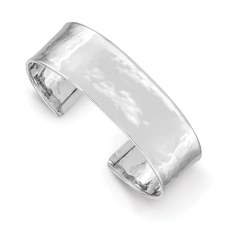 Don't Miss Our Biggest Jewelry Sale Of The Season 19mm 14k White Gold Lightly Hammered Cuff Bangle Bracelet Don't Miss Our Biggest Jewelry Sale Of The Season 19mm 14k White Gold Lightly Hammered Cuff Bangle Bracelet