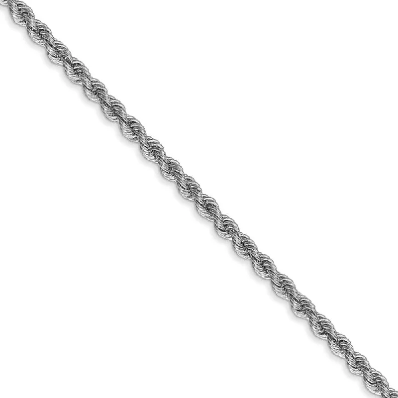 Timeless Elegance, Temporary Discounts – Act Fast 2.5mm, 14k White Gold, Handmade Solid Rope Chain Bracelet Timeless Elegance, Temporary Discounts – Act Fast 2.5mm, 14k White Gold, Handmade Solid Rope Chain Bracelet