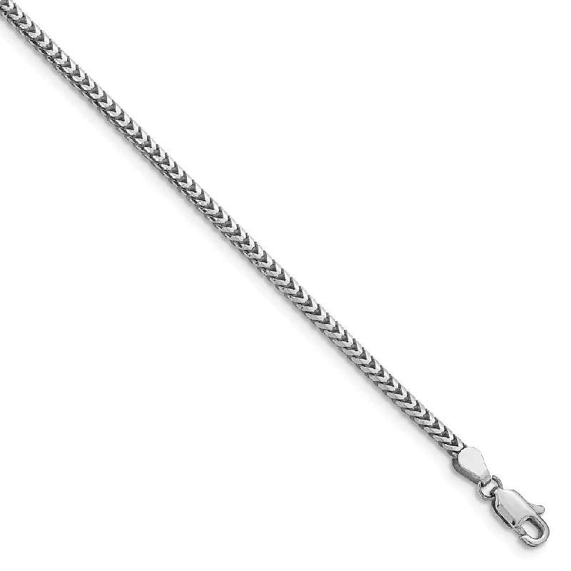 Last Chance To Shop High-End Jewelry At Markdown Prices 2.5mm, 14k White Gold, Solid Franco Chain Bracelet Last Chance To Shop High-End Jewelry At Markdown Prices 2.5mm, 14k White Gold, Solid Franco Chain Bracelet