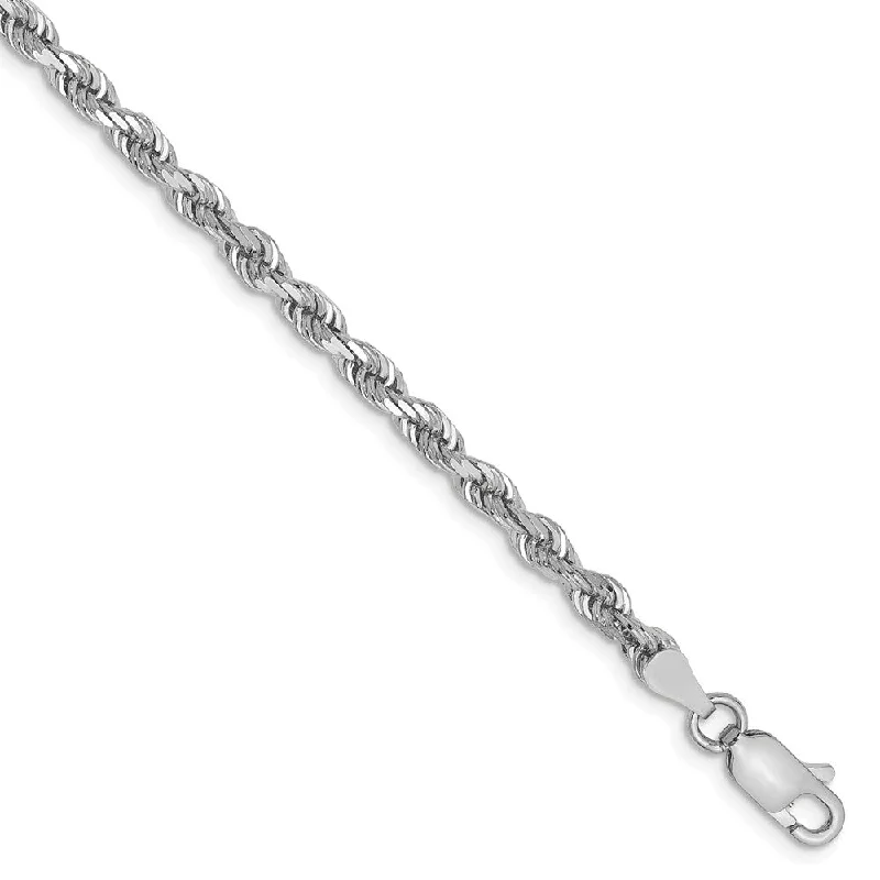 Jewelry Deals That Outshine The Rest 3.25mm 10k White Gold D/C Quadruple Rope Chain Bracelet Jewelry Deals That Outshine The Rest 3.25mm 10k White Gold D/C Quadruple Rope Chain Bracelet