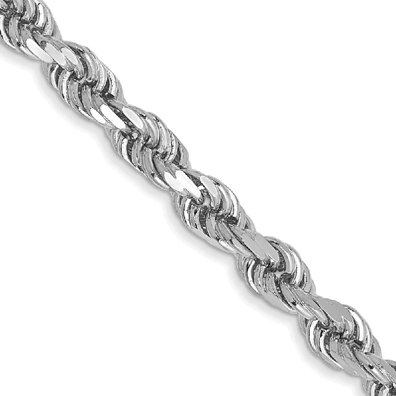 Exclusive Jewelry Sale – Shine For Less 3mm 10k White Gold Solid Diamond Cut Rope Chain Bracelet Exclusive Jewelry Sale – Shine For Less 3mm 10k White Gold Solid Diamond Cut Rope Chain Bracelet