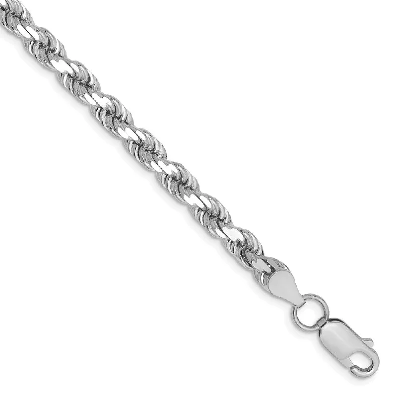 Fashion-Forward Jewelry At Exclusive Discounts 4.5mm, 14k White Gold, Diamond Cut Solid Rope Chain Bracelet Fashion-Forward Jewelry At Exclusive Discounts 4.5mm, 14k White Gold, Diamond Cut Solid Rope Chain Bracelet