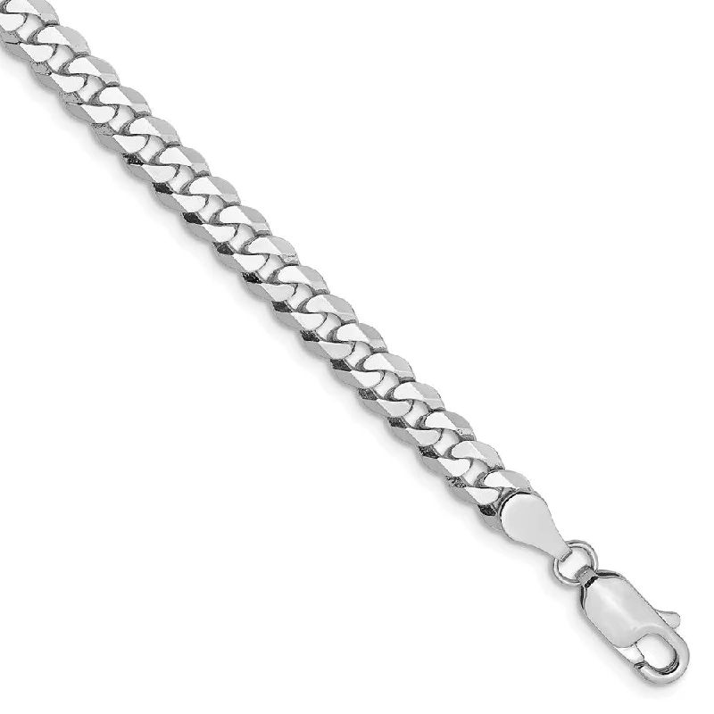 Affordable Elegance – Premium Jewelry At Special Prices 4.75mm, 14k White Gold, Flat Beveled Curb Chain Bracelet Affordable Elegance – Premium Jewelry At Special Prices 4.75mm, 14k White Gold, Flat Beveled Curb Chain Bracelet