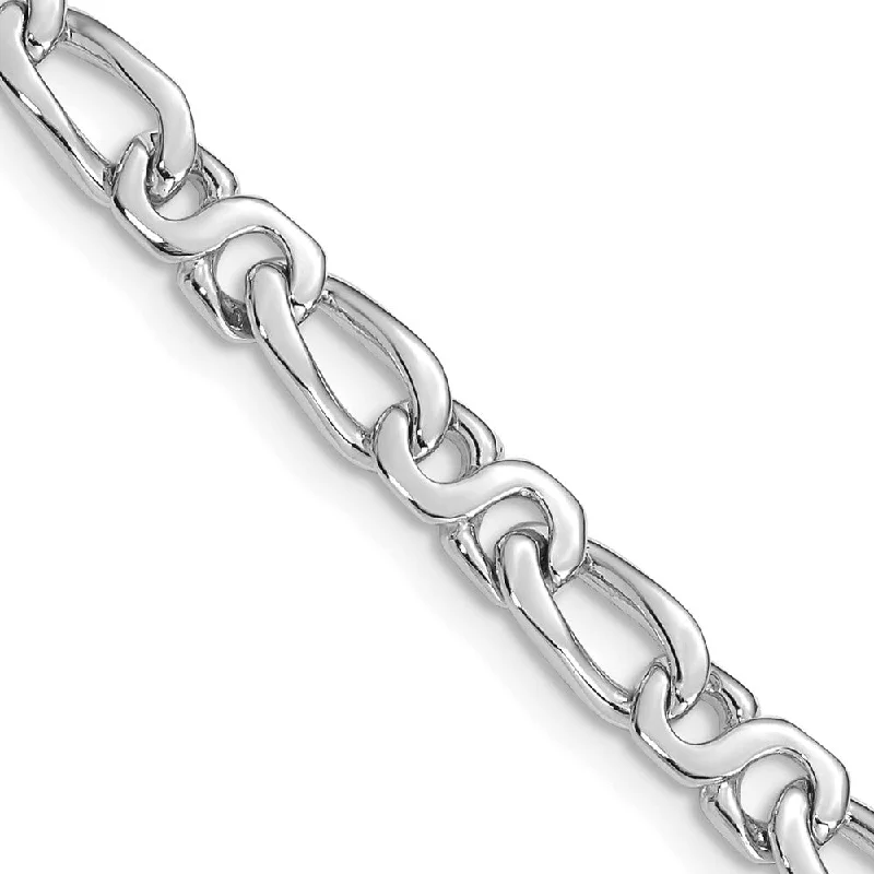 Exclusive Jewelry Offers – Sparkle For Less 4.75mm 14K White Gold Modified Figaro Chain Bracelet Exclusive Jewelry Offers – Sparkle For Less 4.75mm 14K White Gold Modified Figaro Chain Bracelet