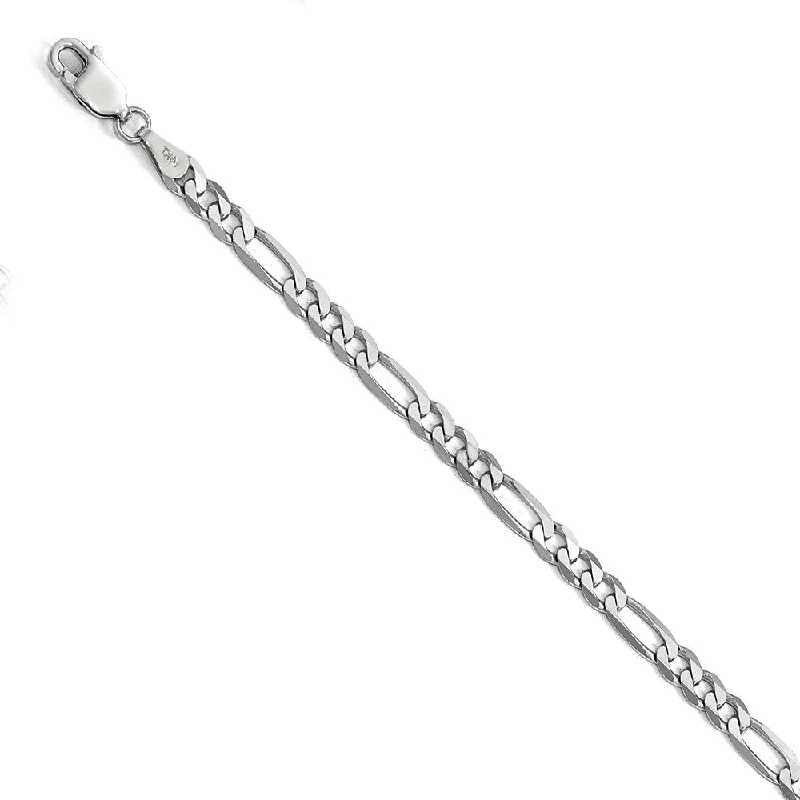Elegant Jewelry, Exclusive Prices – Shop Now 4mm 14k White Gold Flat Figaro Chain Bracelet Elegant Jewelry, Exclusive Prices – Shop Now 4mm 14k White Gold Flat Figaro Chain Bracelet
