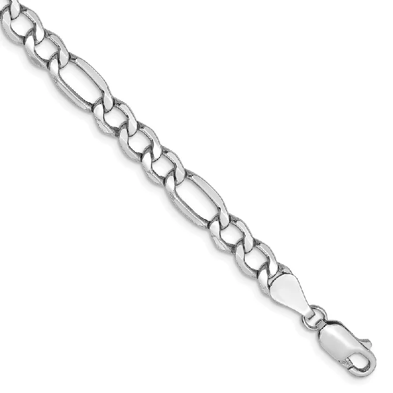 Big Discounts On Elegant Jewelry Collections 5.35mm, 14k White Gold, Hollow Figaro Chain Bracelet Big Discounts On Elegant Jewelry Collections 5.35mm, 14k White Gold, Hollow Figaro Chain Bracelet