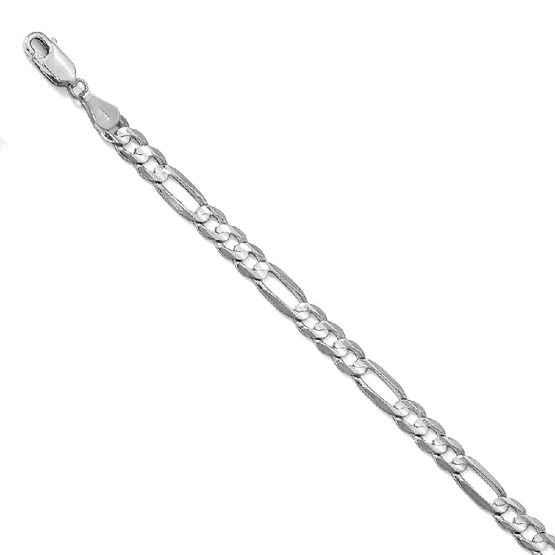 Shop Stylish Jewelry Now And Save Big 5.5mm 14k White Gold Flat Figaro Chain Bracelet Shop Stylish Jewelry Now And Save Big 5.5mm 14k White Gold Flat Figaro Chain Bracelet