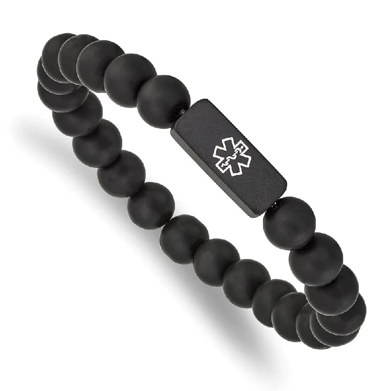 High-End Sparkle, Low-End Prices – Shop Now 8.5mm BP Stainless Steel Enamel Medical I.D. Bead Stretch Bracelet High-End Sparkle, Low-End Prices – Shop Now 8.5mm BP Stainless Steel Enamel Medical I.D. Bead Stretch Bracelet