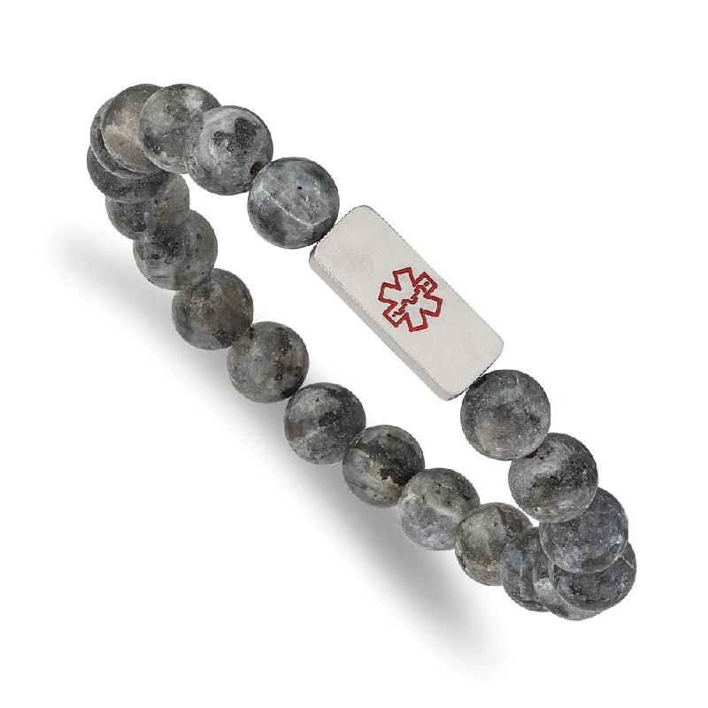 Limited-Time Jewelry Discounts – Shine Without The Splurge 8.5mm Stainless Steel Gemstone Brushed Medical I.D. Stretch Bracelet Limited-Time Jewelry Discounts – Shine Without The Splurge 8.5mm Stainless Steel Gemstone Brushed Medical I.D. Stretch Bracelet