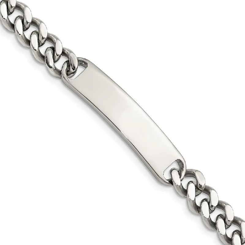 Don't Miss Out – Shop Elegant Jewelry For Less 9mm Stainless Steel Curb Link I.D. Bracelet, 8.5 Inch Don't Miss Out – Shop Elegant Jewelry For Less 9mm Stainless Steel Curb Link I.D. Bracelet, 8.5 Inch