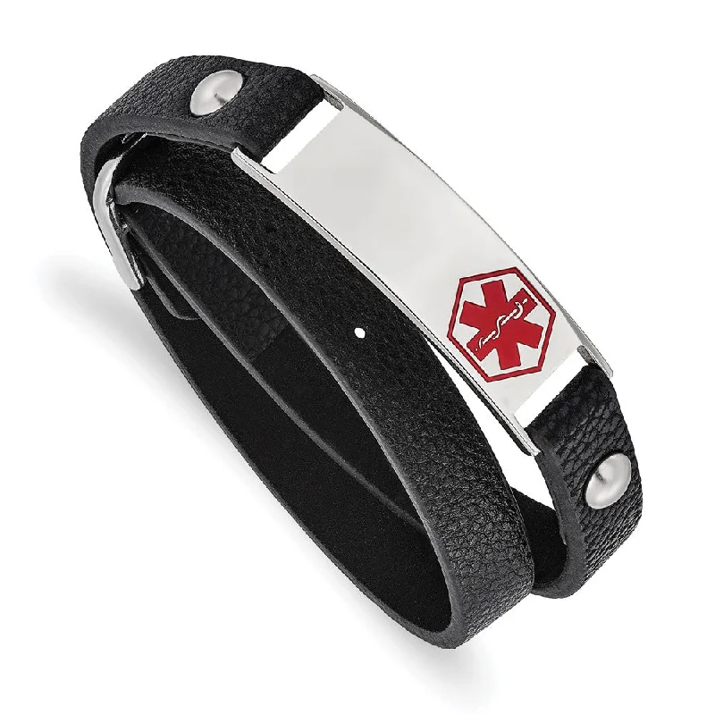 Unmissable Jewelry Discounts – Elevate Your Look For Less Ladies Stainless Steel Leather Medical I.D. Wrap Bracelet, 6.75 Inch Unmissable Jewelry Discounts – Elevate Your Look For Less Ladies Stainless Steel Leather Medical I.D. Wrap Bracelet, 6.75 Inch
