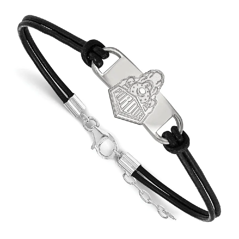 Chic And Stylish Jewelry At Exclusive Prices Sterling Silver Purdue Sm Leather Bracelet, 7 Inch Chic And Stylish Jewelry At Exclusive Prices Sterling Silver Purdue Sm Leather Bracelet, 7 Inch
