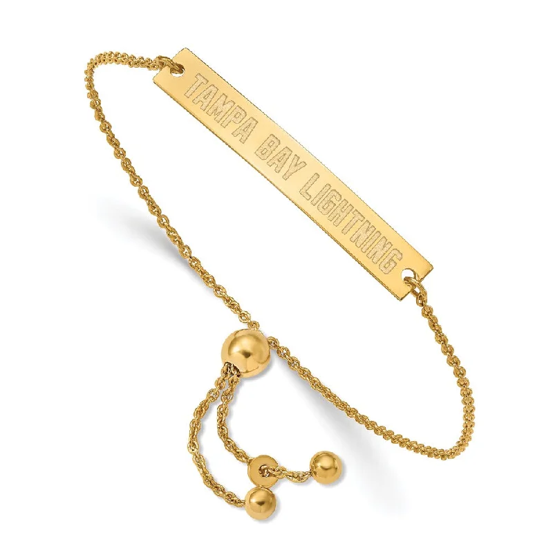 Flash Sale On Stunning Jewelry – Don't Miss Out SS 14k Yellow Gold Plated NHL Tampa Bay Lightning SM Bar Adj. Bracelet Flash Sale On Stunning Jewelry – Don't Miss Out SS 14k Yellow Gold Plated NHL Tampa Bay Lightning SM Bar Adj. Bracelet