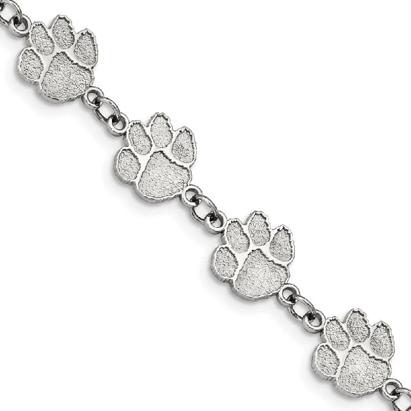 Versatile Layering Jewelry For Effortless Chic Stainless Steel Clemson U. Tiger Paw Link Bracelet, 7 - 8.5 Inch Versatile Layering Jewelry For Effortless Chic Stainless Steel Clemson U. Tiger Paw Link Bracelet, 7 - 8.5 Inch