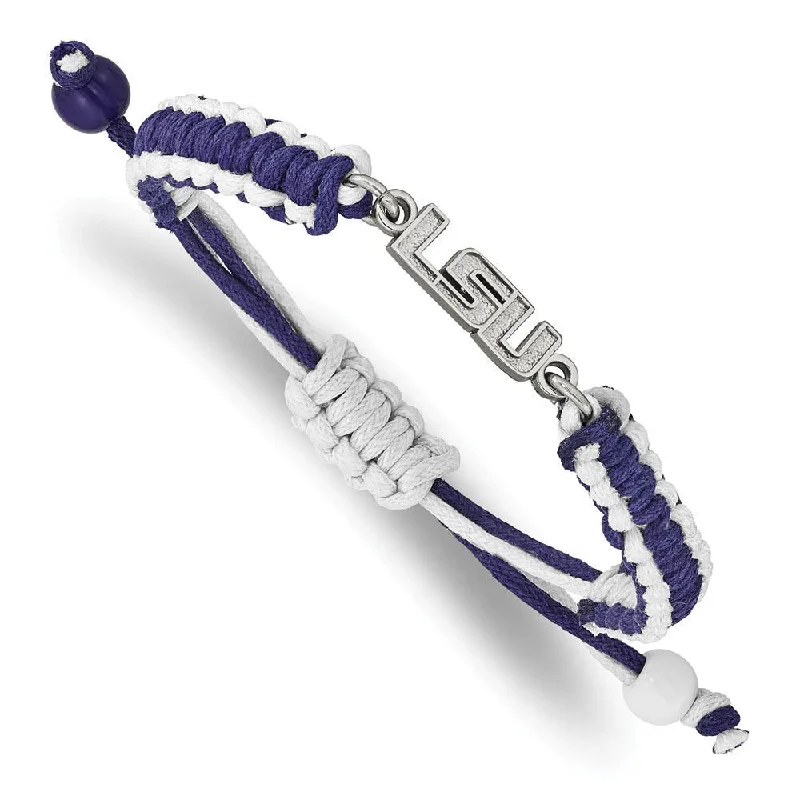 The Ultimate Jewelry Sale – Exclusive Styles At Great Prices Stainless Steel Louisiana State University Adj. Cord Bracelet, 9 Inch The Ultimate Jewelry Sale – Exclusive Styles At Great Prices Stainless Steel Louisiana State University Adj. Cord Bracelet, 9 Inch