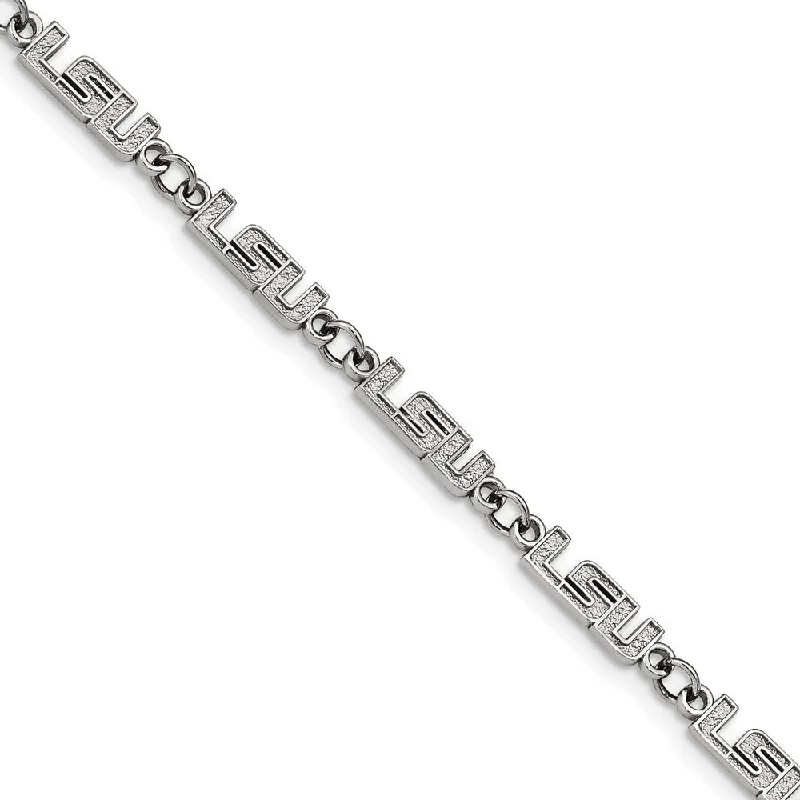 Jewelry Clearance Event – Last Chance For Stunning Deals Stainless Steel LSU Adjustable Link Bracelet, 6.75 to 8.25 Inch Jewelry Clearance Event – Last Chance For Stunning Deals Stainless Steel LSU Adjustable Link Bracelet, 6.75 to 8.25 Inch