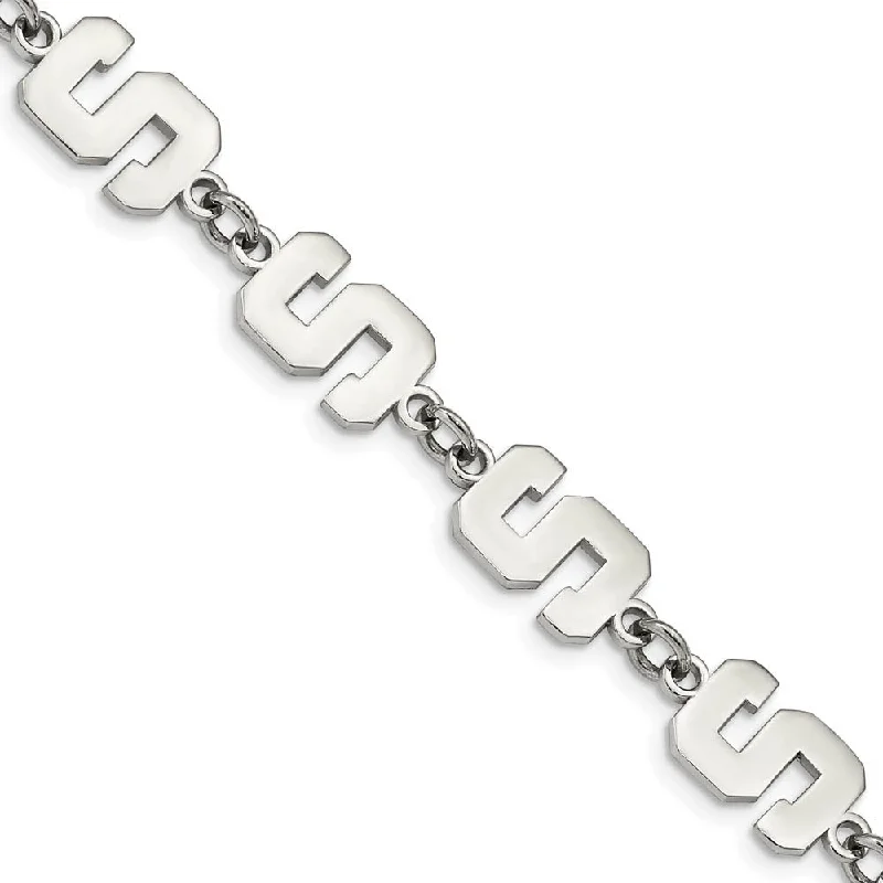 Don't Miss Out On Bestselling Jewelry At Special Prices Stainless Steel Michigan State University Adj. Link Bracelet, 8.5 Inch Don't Miss Out On Bestselling Jewelry At Special Prices Stainless Steel Michigan State University Adj. Link Bracelet, 8.5 Inch