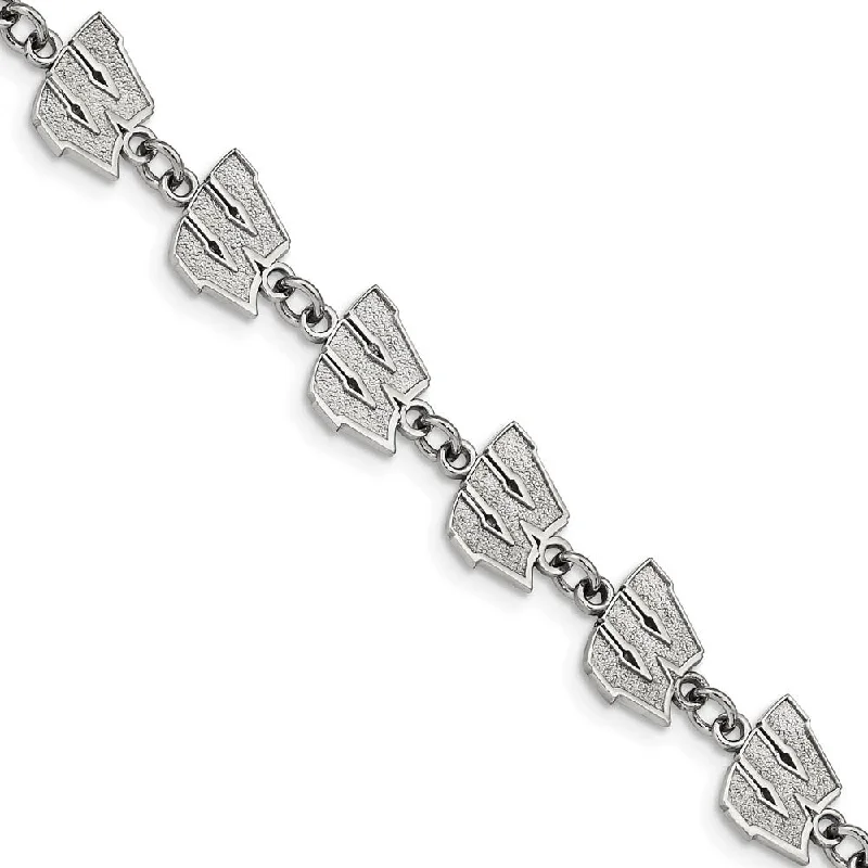 Breathtaking Jewelry, Breathtaking Prices Stainless Steel U. of Wisconsin Link Bracelet, 6.5 to 8 Inch Breathtaking Jewelry, Breathtaking Prices Stainless Steel U. of Wisconsin Link Bracelet, 6.5 to 8 Inch
