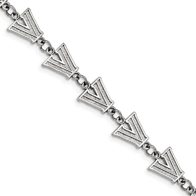 Timeless Jewelry At Special Discount Rates Stainless Steel Villanova University Link Bracelet, 6.5 to 8 Inch Timeless Jewelry At Special Discount Rates Stainless Steel Villanova University Link Bracelet, 6.5 to 8 Inch