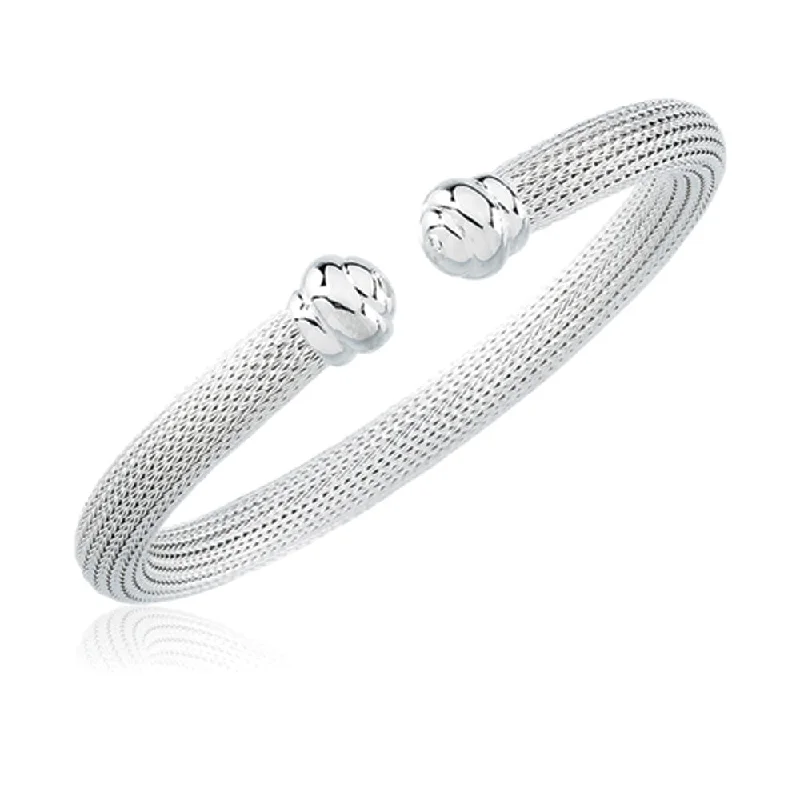 Upgrade Your Jewelry Collection For Less Sterling Silver 6.5mm Hollow Mesh Cuff Bracelet Upgrade Your Jewelry Collection For Less Sterling Silver 6.5mm Hollow Mesh Cuff Bracelet