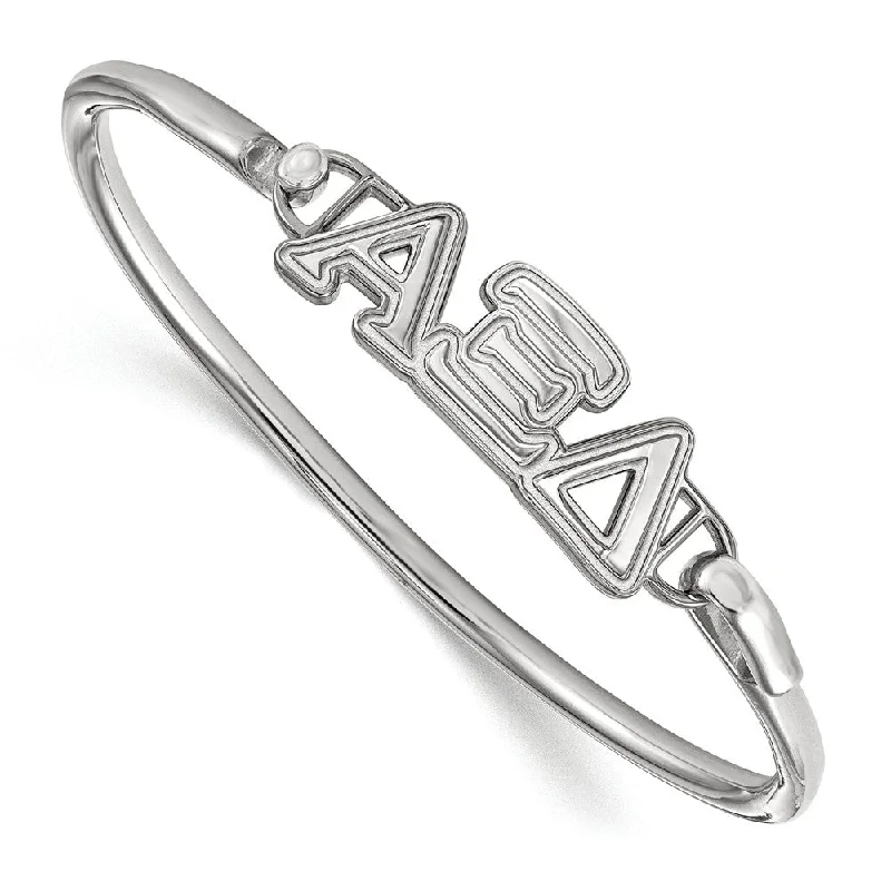 Best Jewelry Sale Prices – Limited-Time Offer Sterling Silver Alpha Xi Delta Small Clasp Bangle - 8 in. Best Jewelry Sale Prices – Limited-Time Offer Sterling Silver Alpha Xi Delta Small Clasp Bangle - 8 in.
