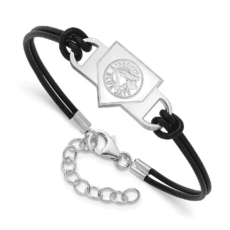Special Jewelry Deals – Upgrade Your Collection Sterling Silver MLB Blue Jays Homeplate Leather Bracelet, 7 Inch Special Jewelry Deals – Upgrade Your Collection Sterling Silver MLB Blue Jays Homeplate Leather Bracelet, 7 Inch