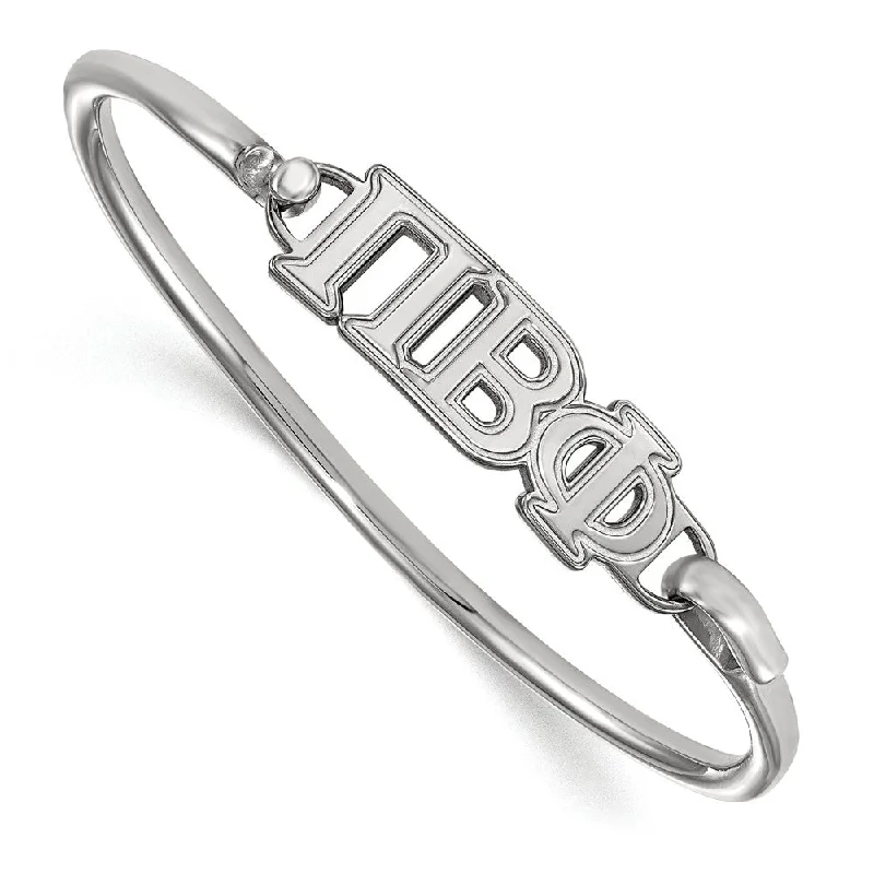 Don't Miss These Dazzling Jewelry Discounts Sterling Silver Pi Beta Phi Small Clasp Bangle - 6 in. Don't Miss These Dazzling Jewelry Discounts Sterling Silver Pi Beta Phi Small Clasp Bangle - 6 in.