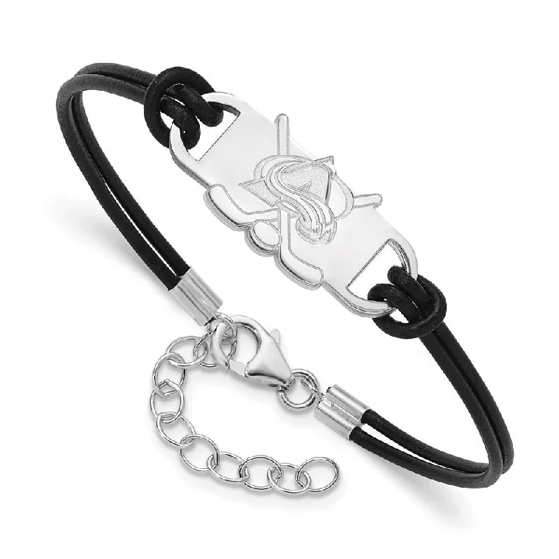 Jewelry Sale – Exclusive Styles At Lower Prices Sterling Silver Rhod. Plated NHL Avalanche Leather Bracelet, 7 Inch Jewelry Sale – Exclusive Styles At Lower Prices Sterling Silver Rhod. Plated NHL Avalanche Leather Bracelet, 7 Inch