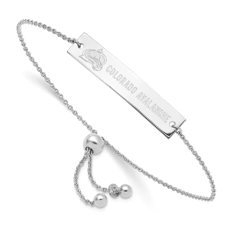 Make Every Moment Shine – Jewelry Discounts Available Sterling Silver Rhod. Plated NHL Colorado Avalanche Adj Bracelet, 9 In Make Every Moment Shine – Jewelry Discounts Available Sterling Silver Rhod. Plated NHL Colorado Avalanche Adj Bracelet, 9 In