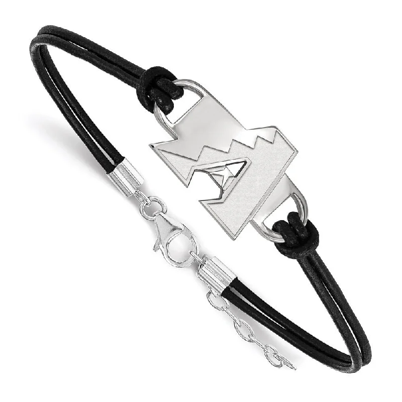 Shop Signature Jewelry Styles At Exclusive Prices Sterling Silver Rhodium MLB Ariz. Diamondbacks Leather Bracelet 7 In Shop Signature Jewelry Styles At Exclusive Prices Sterling Silver Rhodium MLB Ariz. Diamondbacks Leather Bracelet 7 In