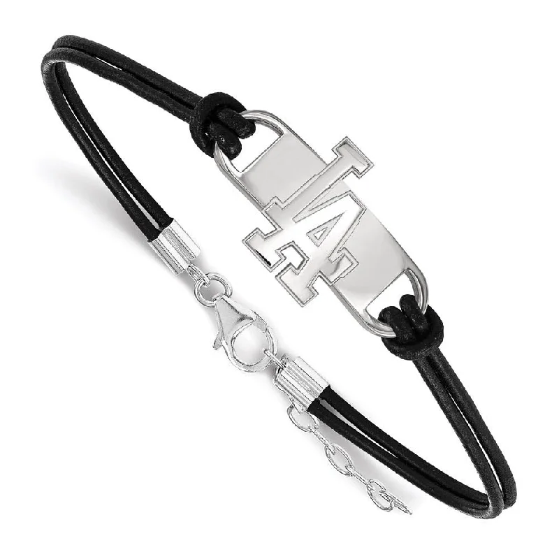 Unmissable Jewelry Clearance – Final Reductions Sterling Silver Rhodium MLB Los Angeles Dodgers Leather Bracelet 7 In Unmissable Jewelry Clearance – Final Reductions Sterling Silver Rhodium MLB Los Angeles Dodgers Leather Bracelet 7 In