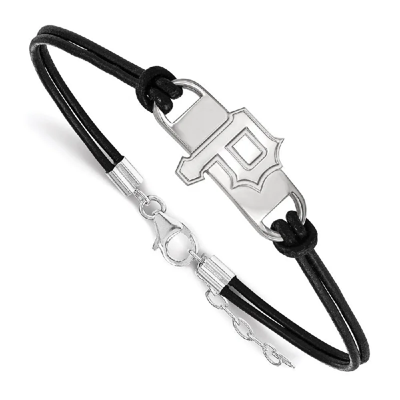 Jewelry Clearance – Final Chance To Save Big Sterling Silver Rhodium MLB Pittsburgh Pirates Leather Bracelet 7 In Jewelry Clearance – Final Chance To Save Big Sterling Silver Rhodium MLB Pittsburgh Pirates Leather Bracelet 7 In