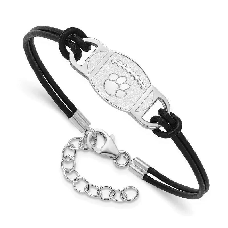 Get The Best Deals On Timeless Jewelry Pieces Sterling Silver Rhodium Plated Clemson U. Adj. Leather Bracelet 7 Inch Get The Best Deals On Timeless Jewelry Pieces Sterling Silver Rhodium Plated Clemson U. Adj. Leather Bracelet 7 Inch