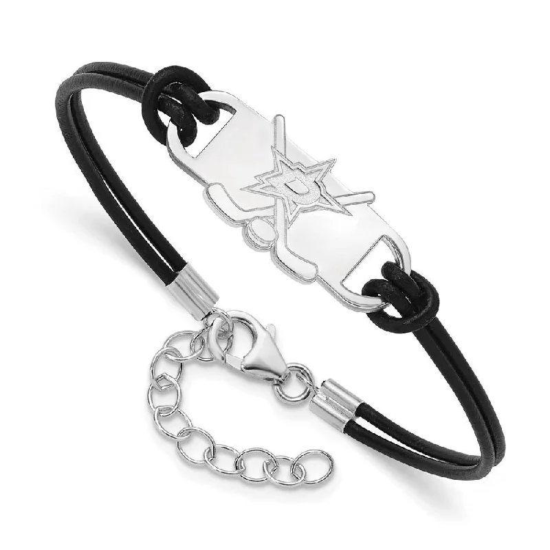 Elegant Jewelry, Affordable Luxury – Shop Now Sterling Silver Rhodium Plated NHL Dallas Stars Leather Bracelet, 7 In Elegant Jewelry, Affordable Luxury – Shop Now Sterling Silver Rhodium Plated NHL Dallas Stars Leather Bracelet, 7 In